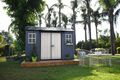 Oakland shed with wooden foundation on a patio