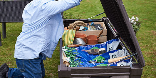 Keter brushwood storage bench online