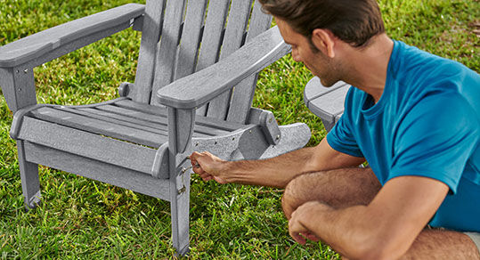 Keter Willoughby Folding Adirondack Chair, Outdoor Furniture for