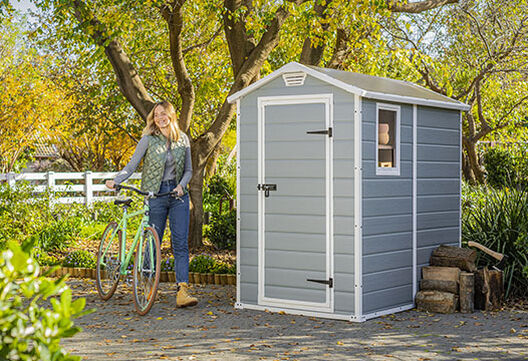 Manor Grey Large Storage Shed - 6x8 Shed - Keter US