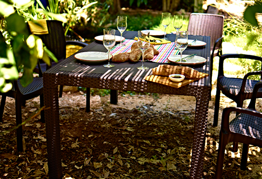 Conjunto jardín imitación resina mesa Melody 6 sillas Bali
