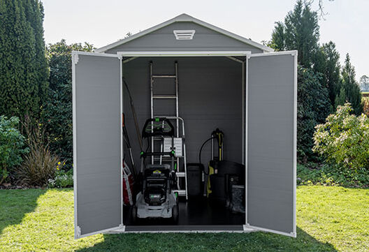 Manor Grey Medium Storage Shed - 6x8 Shed - Keter US
